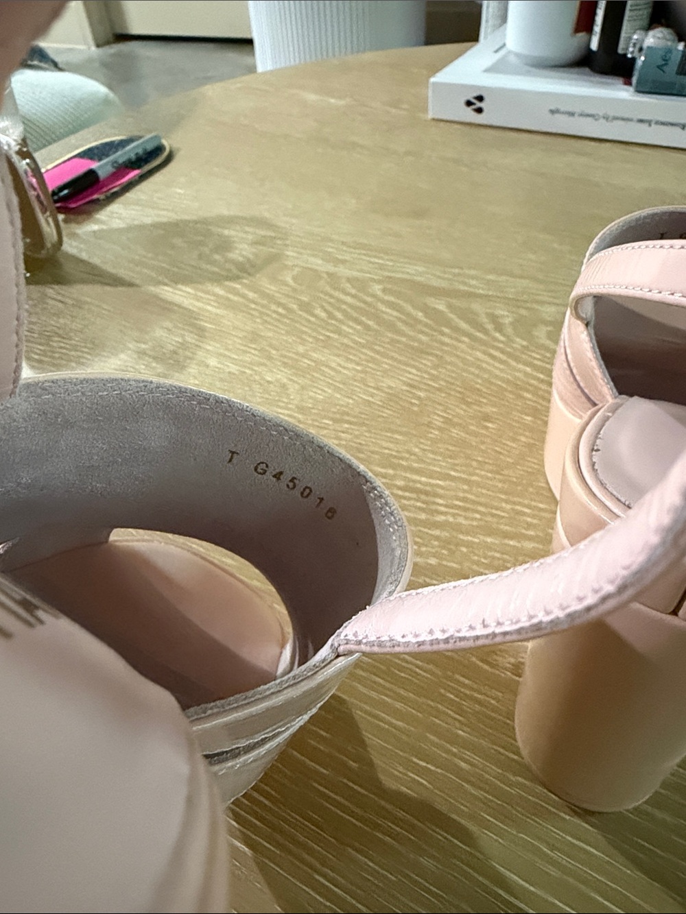 CHANEL Blush Pink Patent Leather Platform Slingback Sandals (Authentic) - Picture 6 of 16